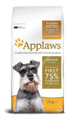 купить эпплоуз Applaws Dry Dog Chicken Senior 75/25% сухой беззерновой корм для пожилых собак всех пород с курицей и овощами 2 кг