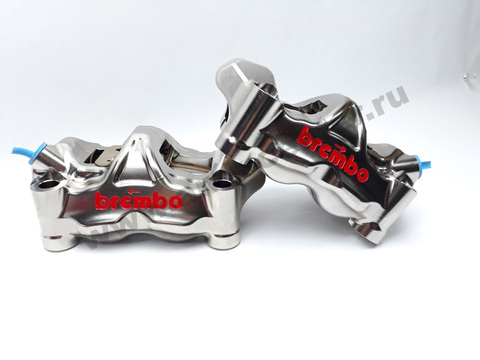 220B01020 К-кт торм. суппортов Brembo Racing GP4-RX 100мм Nichel (составной, фрезерованный 4*32мм)