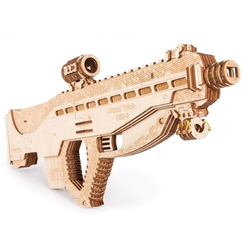 Штурмовая винтовка USG-2 от Wood Trick - деревянный конструктор, 3D пазл, Сборная механическая модель, стреляет пульками