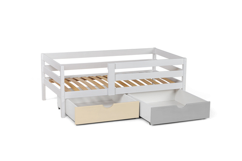 Кровать Scandi Sofa 160*80 см белая с бортиком из массива березы