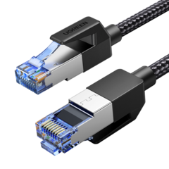 Кабель UGREEN NW153 (80433) Cat8 CLASSⅠF/FTP Round Ethernet Cable With Braid 5м черный