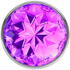 Анальная пробка Lola Toys Diamond Sparkle Large, серебро Фиолетовый страз