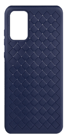 Силиконовый чехол Business Style плетеный для Samsung Galaxy A71 (Синий)