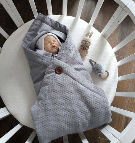 Демисезонный комплект для новорожденного 3 предмета, рост 56-62, 100% хлопок, цвет серый, MAMINY ZAPISKY