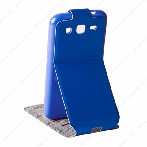Чехол-флип Kooso Melkco для Samsung Galaxy Mega 5.8 i9150 - Kooso Koka Flip case Dark Blue