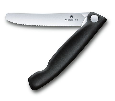 Нож кухонный складной Victorinox Classic, 110 mm, Wavy Edge, Black (6.7833.FB)