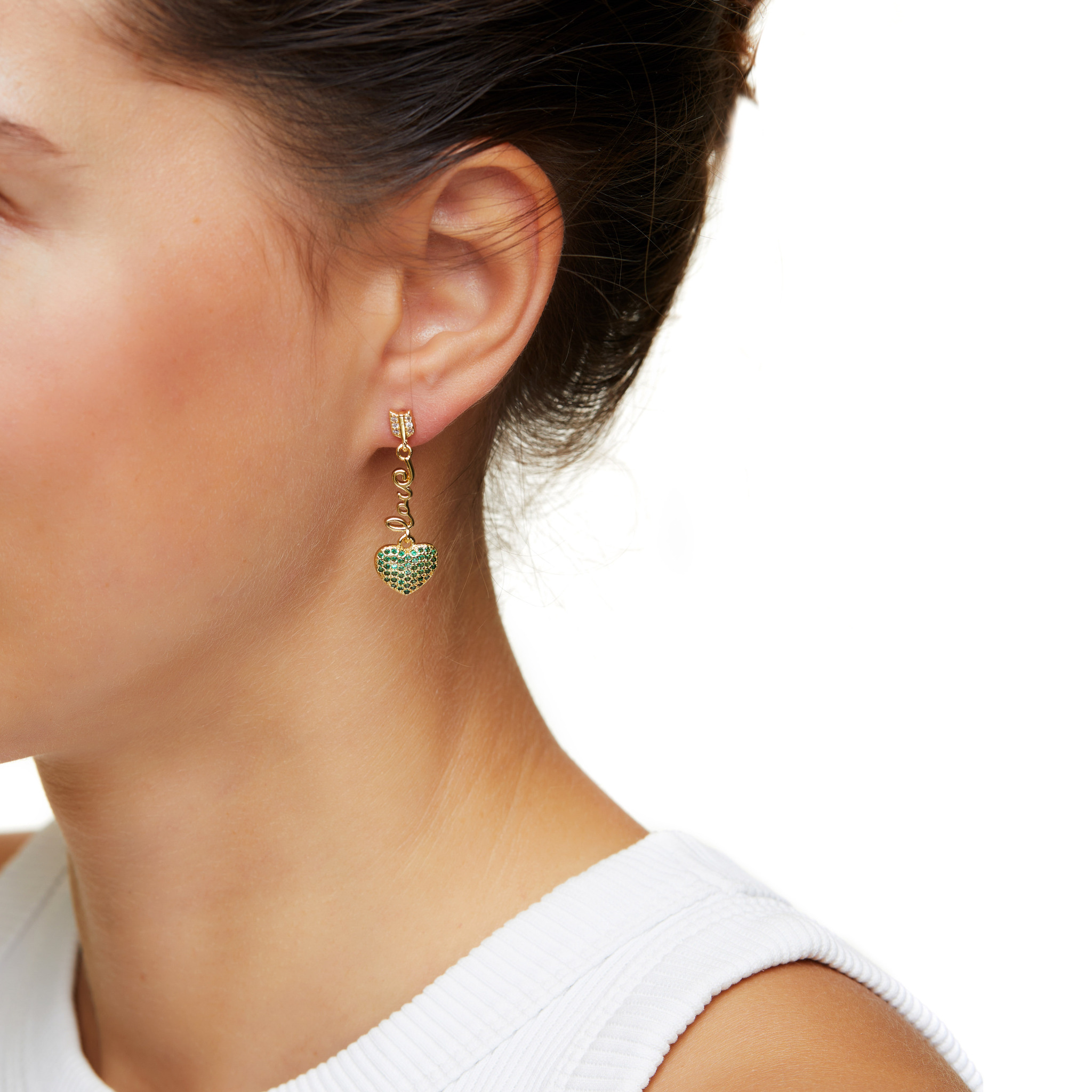 Серьги Lovable Heart Earrings – Green