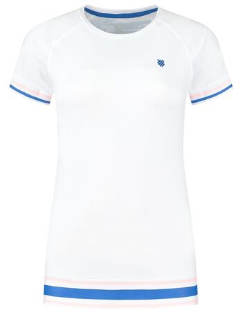 Женская теннисная футболка K-Swiss Tac Hypercourt Round Neck Top - white/print