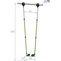 Качели для качания стоя высотой 300 см, диаметр крепления на трубу 76 мм