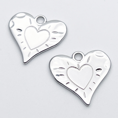 Подвеска Сердце, сталь, размер 24*25 мм, цена за 1 шт