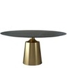 Стол Yoda Ø120, черный керамогранит, золотая ножка