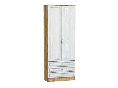 Шкаф двухстворчатый Стиль ШК-803 с ящиками White Dreamline Дуб Вотан