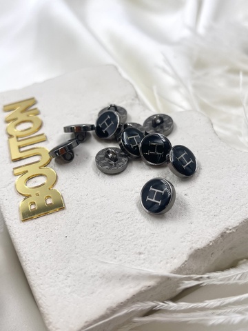 Пуговицы Эрме. черные с эмалью
