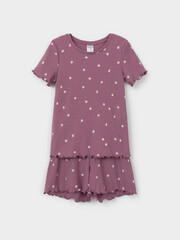 пижама  для девочки  К 1652/темная орхидея,поле с ромашками