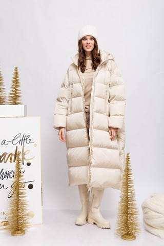 ADD Пуховик удлиненного кроя стеганый с капюшоном