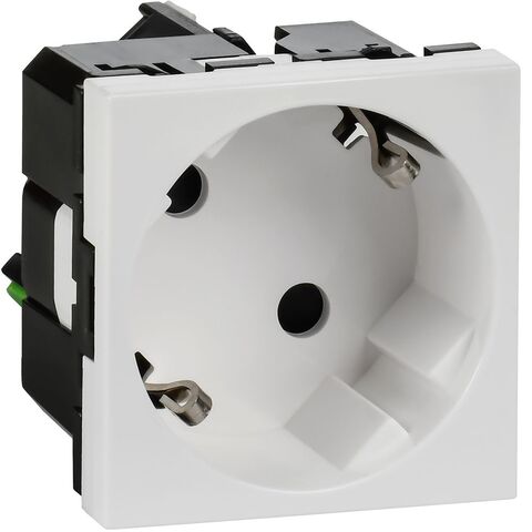 Розетка 45град з/к з/ш б/з белая