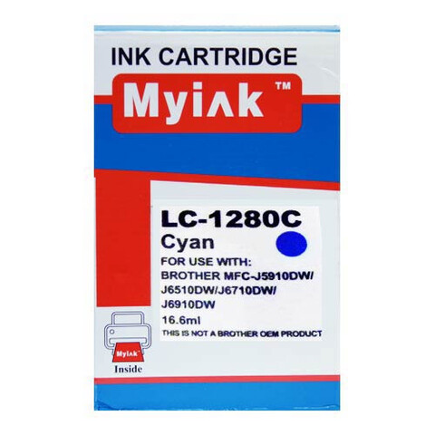 Картридж для Brother MFC-J5910, 6510, 6710 (LC1280XLC) Cyan (16,6ml, Dye) MyInk