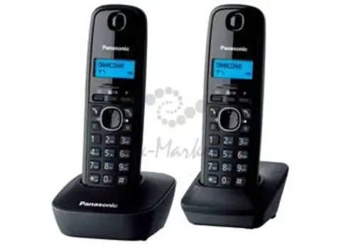 Радио-телефон Dect Panasonic KX-TG1612RUH темно-серый (2 трубки) АОН