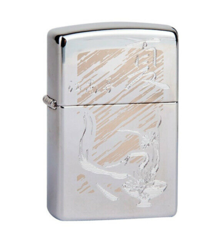 Зажигалка Zippo, латунь/сталь, серебристая, с покрытием High Polish Chrome 36х12х56 мм (250 Oriental design-1) | Wenger-Victorinox.Ru