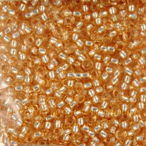 18288 Бисер 10/0 Preciosa Кристалл оранжевый с серебряным центром