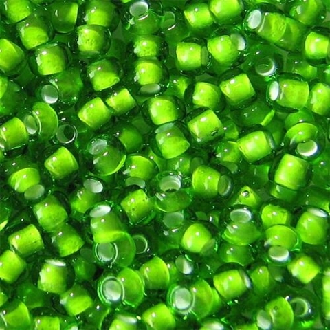 Бисер Preciosa зеленый прозраный с цветной линией внутри (55436), 10 г