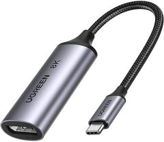 Кабель UGREEN CM654 (15575) USB-C to DisplayPort 8K@60Hz 10см Adpter серый