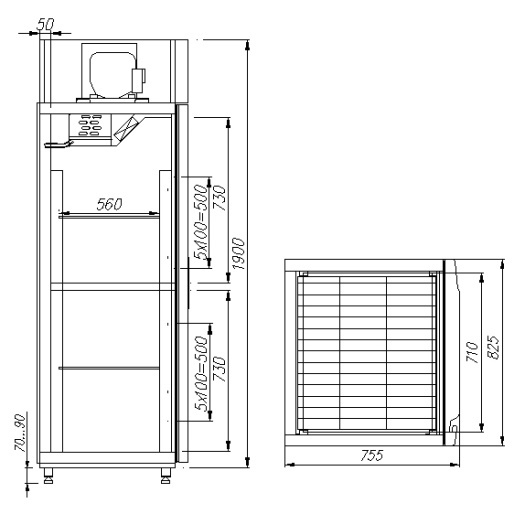 Шкаф комбинированный POLUS Carboma RF700