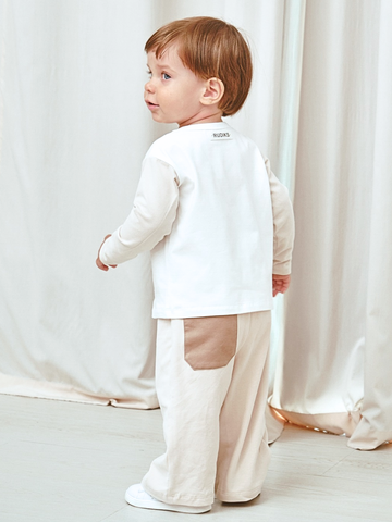 Брюки детские бежевый/кофейный