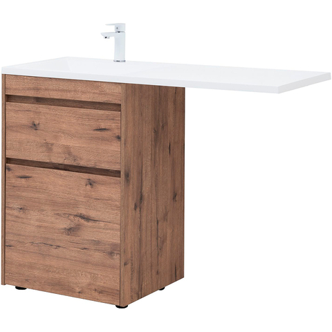 Aquanet 335587 Тумба c раковиной Токио 120 L напольная 2 ящика, цв. дуб веллингтон (335587)