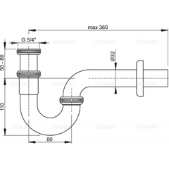 A45E Сифон для биде D32 металл