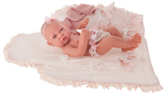 Munecas Antonio Juan Кукла-младенец Африка в розовом, 42 см (5042P)