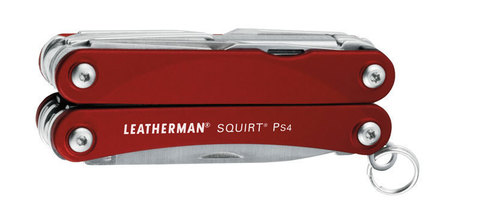 Мультитул Leatherman Squirt PS4 55 mm, 9 функций, красный (831227)