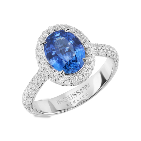 Кольцо с Сапфиром и Бриллиантами, R0070-4/3