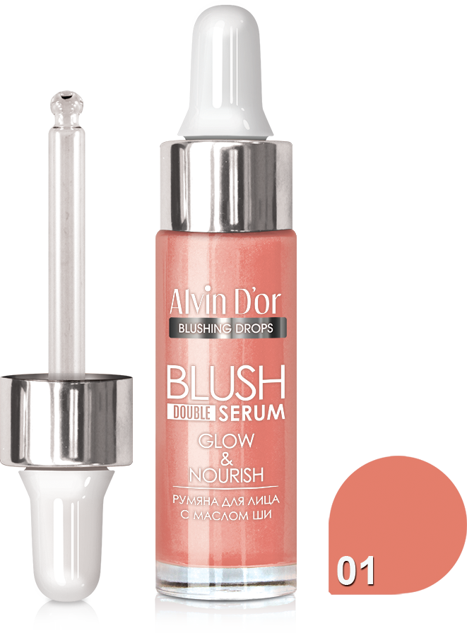 Alvin D`or B-3 Жидкие румяна Blush double Serum тон 01  15мл