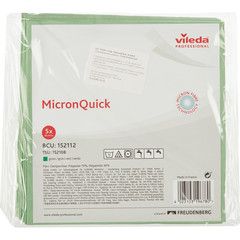 Салфетки хозяйственные Vileda Professional МикронКвик микроволокно 40x38 см зеленые 5 штук в упаковке (арт. производителя 152112)