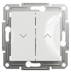 ВЫКЛЮЧАТЕЛЬ С/У 2-КЛАВИШИ ДЛЯ УПРАВЛЕНИЯ ЖАЛЮЗИ БЫСТРОЗАЖИМ КЛЕММЫ МЕХ БЕЛЫЙ ASFORA /SCHNEIDER/