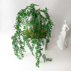 Ампельное растение, искусственная зелень свисающая, цвет зеленый, 107 см, набор 2 шт.