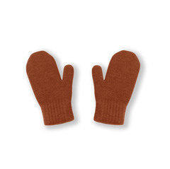 Варежки вязаные (терракот)