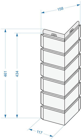 Угол наружный Гора 434 х 158 мм Кирпичный
