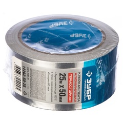 ЗУБР 50 мм, 25 м, 60 гр/м2, самоклеящаяся алюминиевая лента, Профессионал (12262-50-25)