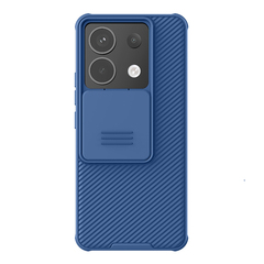 Чехол синего цвета с защитной шторкой для камеры от Nillkin на Xiaomi Redmi Note 13 Pro 5G и Poco X6 5G, серия CamShield Pro Case