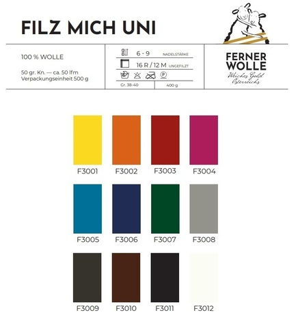 Ferner Wolle Felt Wool Uni F3011