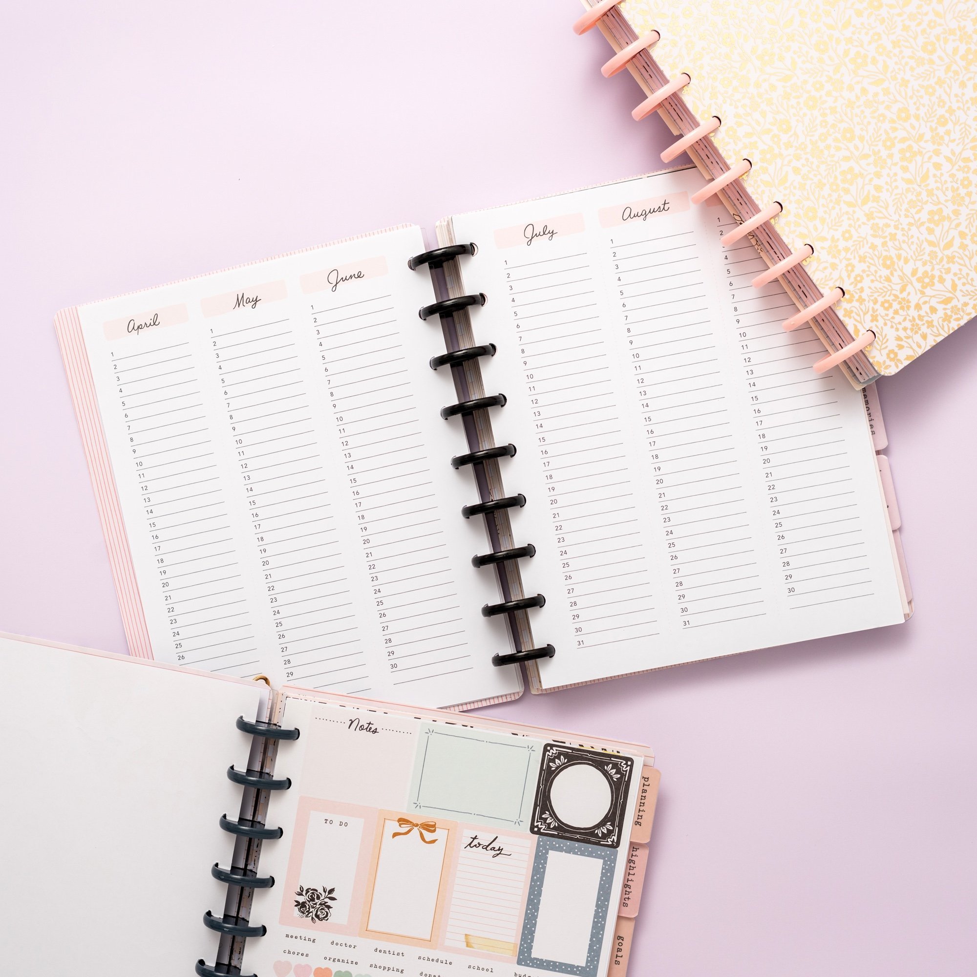 Планер на дисках, не датирован. Maggie Holmes Day-To-Day Undated Freestyle Planner 19х24 см-Black & White Floral