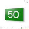 Табличка с номером 50 на дверь квартиры, для офиса, кабинета, аудитории, склада, зеленая 120х70 мм, Айдентика Технолоджи