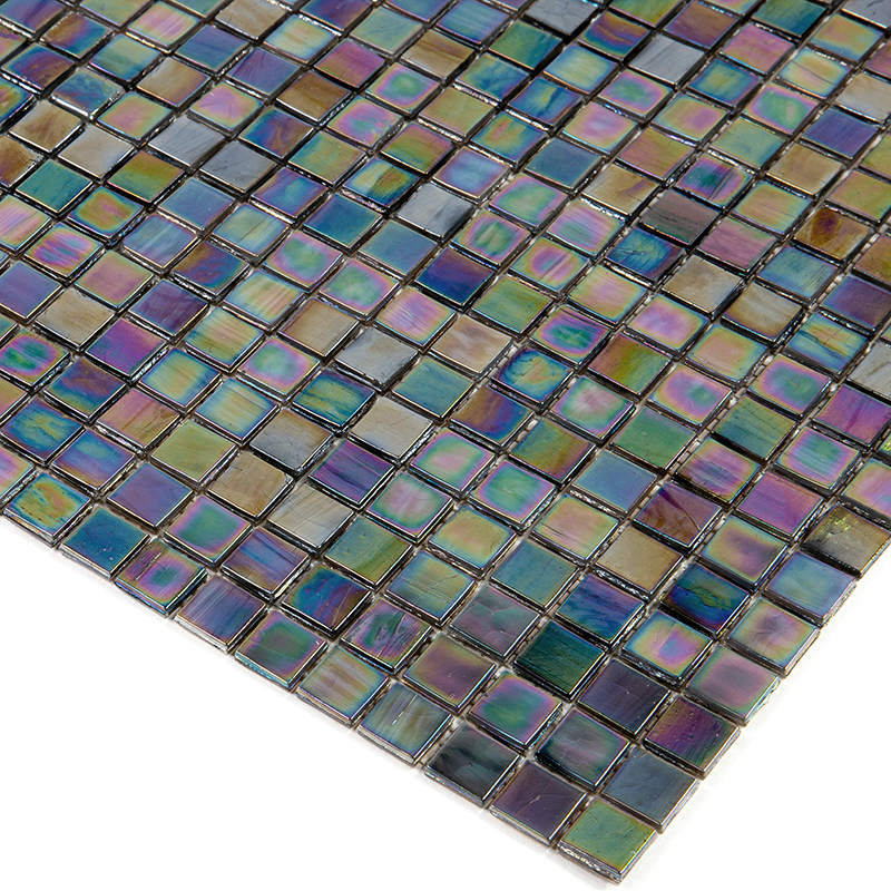 NN61 Мозаика одноцветная чип 15 стекло Alma Mono Color фиолетовый квадрат глянцевый перламутр