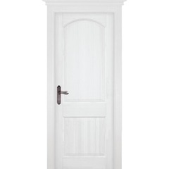 Купить Межкомнатная дверь массив сосны Осло Браш белая эмаль глухая