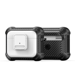 Усиленный чехол с вставками белого цвета от Dux Ducis для наушников AirPods 3, серия PECG Series Case, в комплекте с карабином