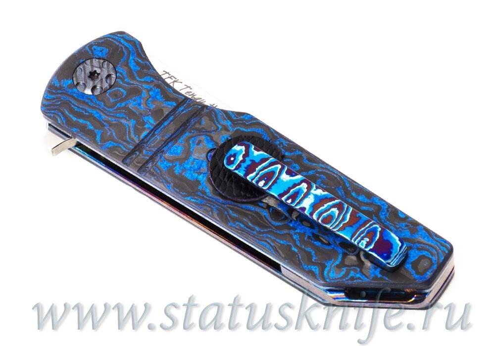 Нож TFK Tengu S90V CF Timascus