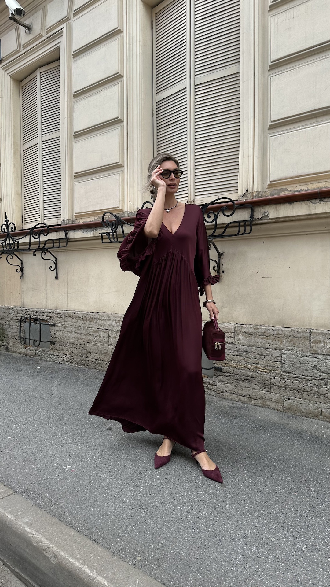 Платье в стиле oversize из струящейся вискозы