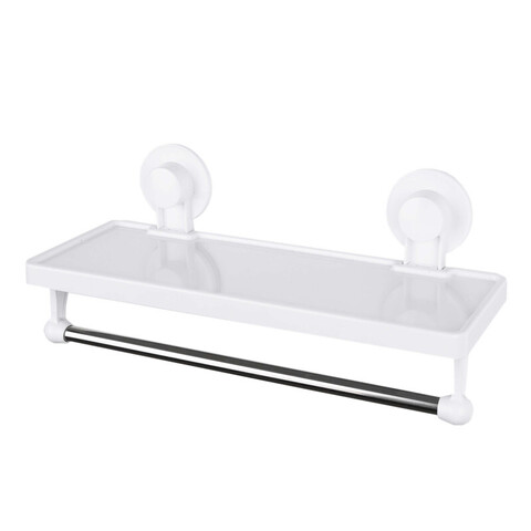 Полка для ванной с держателем для полотенец, цвет: белый